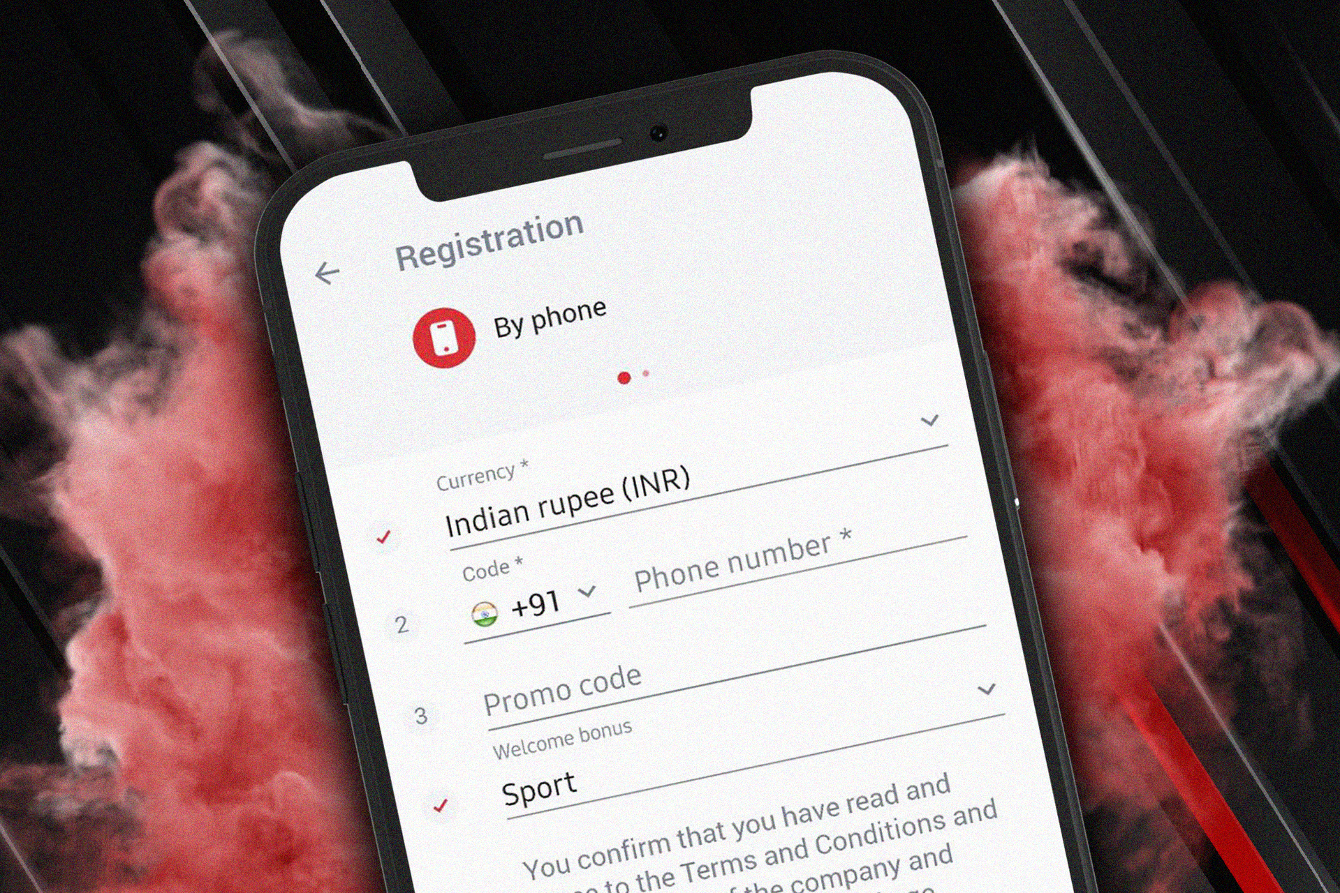 You can also create an account in the 888starz app.