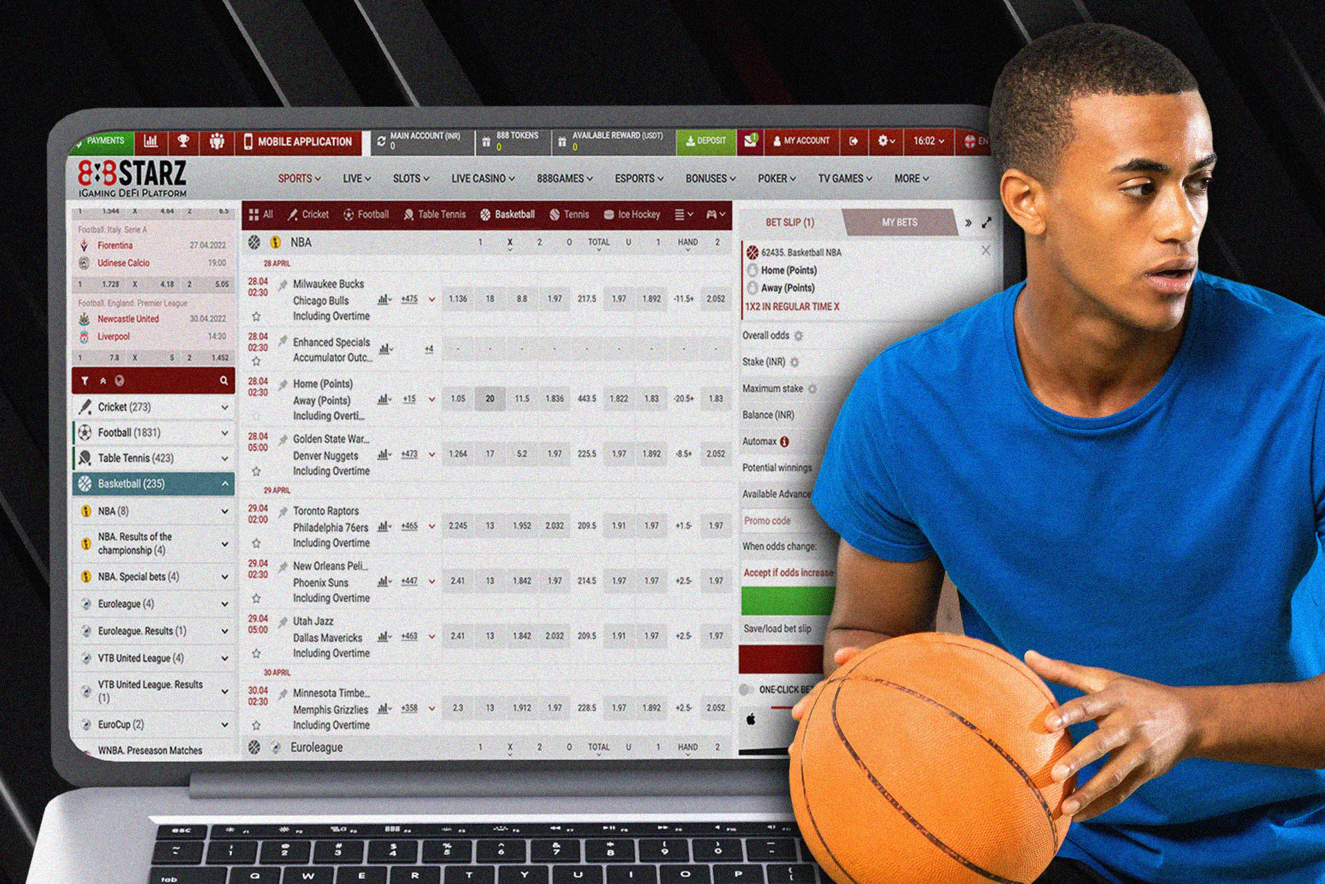 Bet on the NBA stars at 888starz.