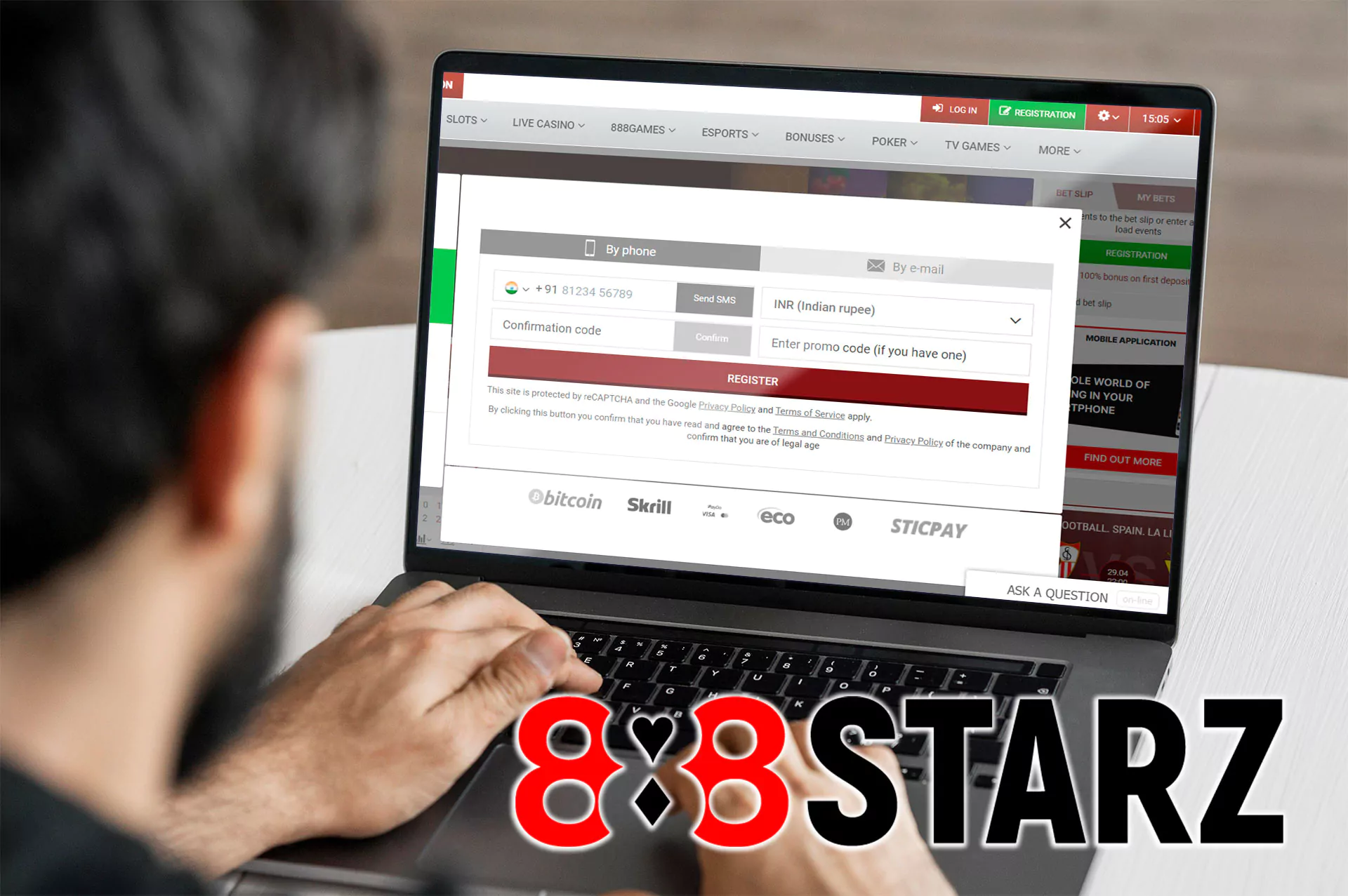 Sign up for 888starz.