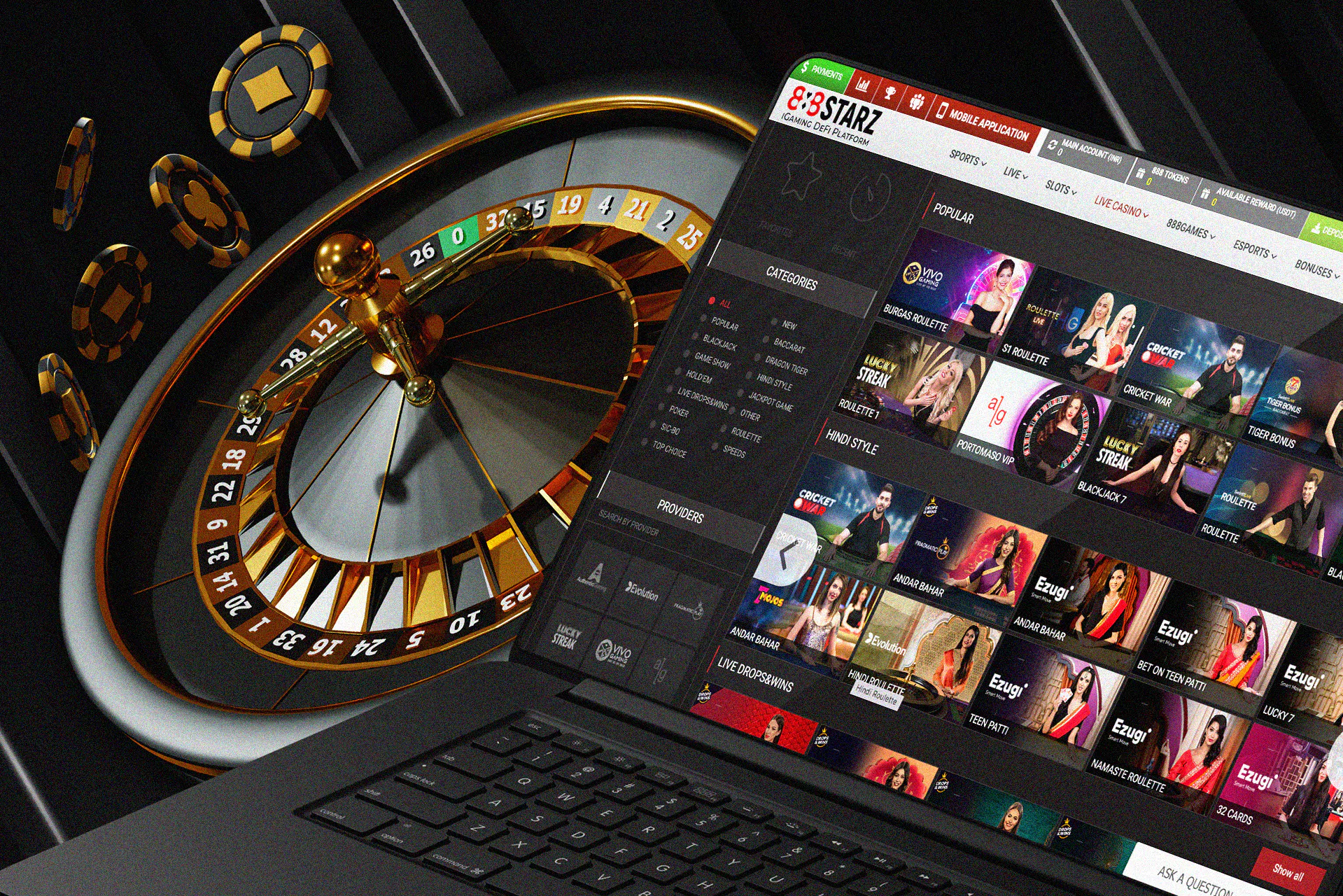 You can also play online casino games at 888starz.