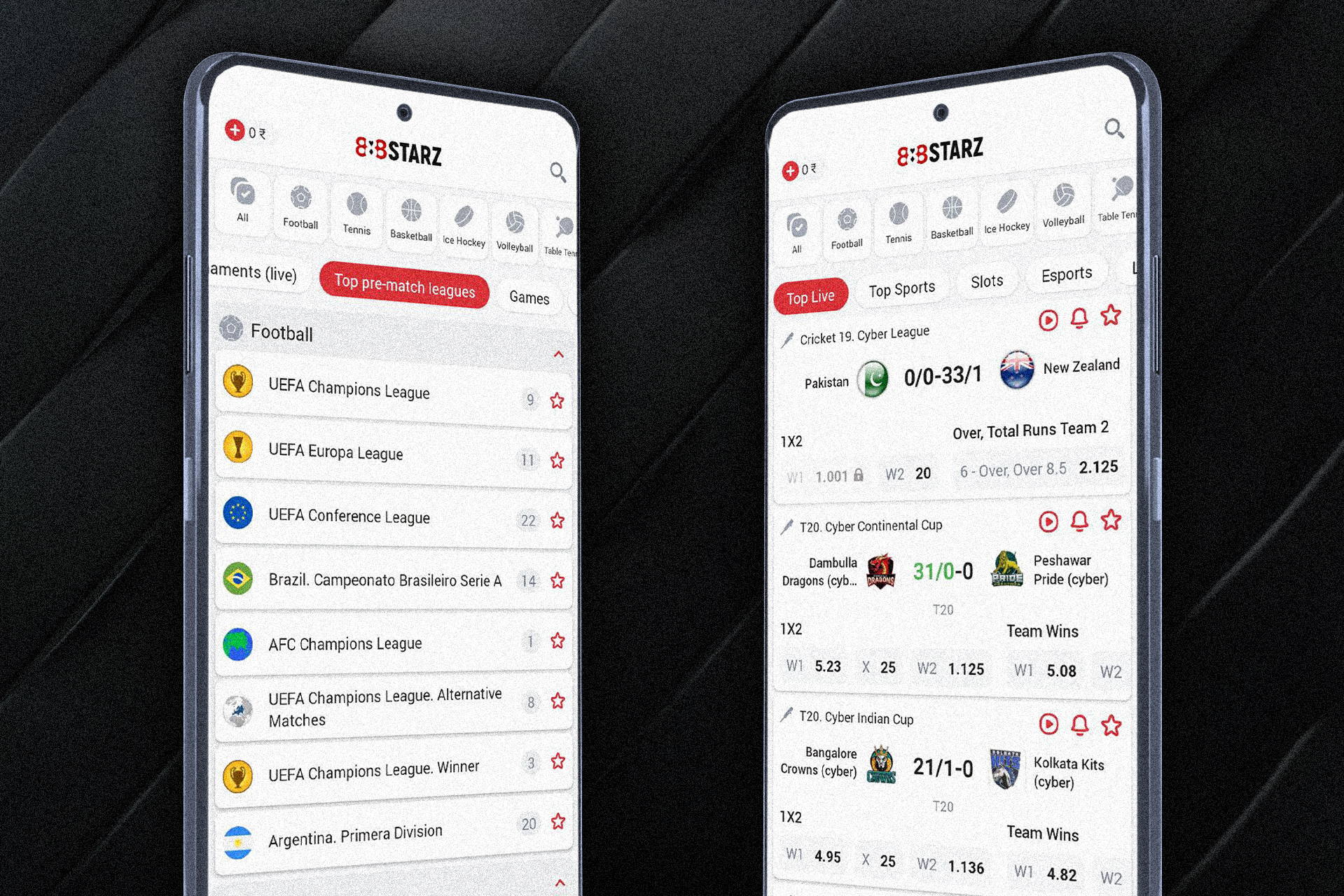When you choose a match, look through the betting options before confirming your bet.