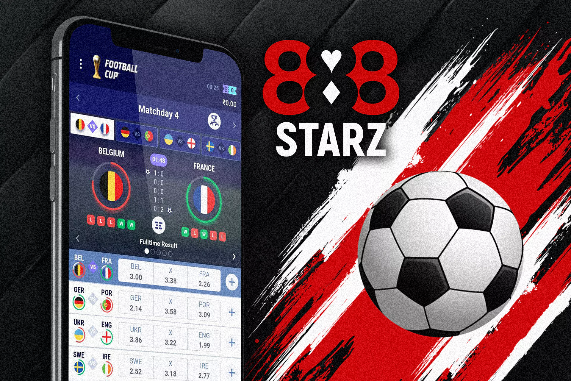 You can create a sports team according to your preferences and place a bet on a match result.